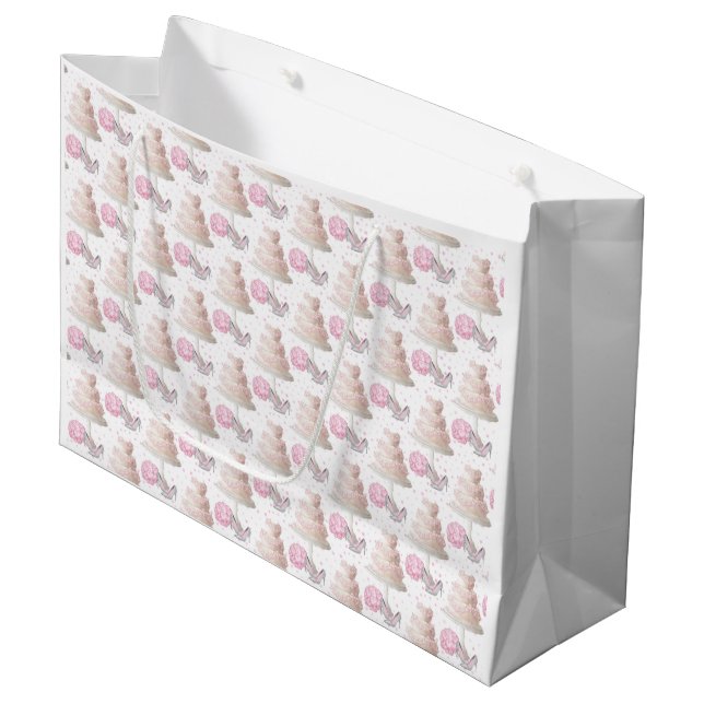 Grand Sac Cadeau Sacs-cadeaux de gâteau mariage (Devant Angle)