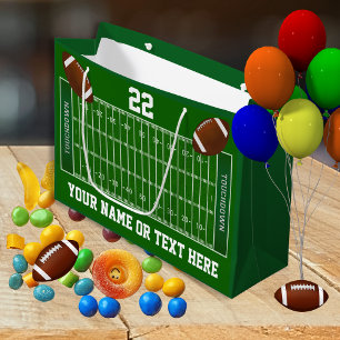 Grand Sac Cadeau Sacs-cadeaux de terrain de football avec nom et nu