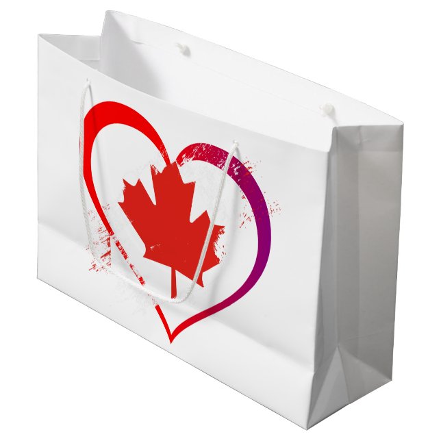 Grand Sac Cadeau Sacs-cadeaux fête du Canada (Devant Angle)