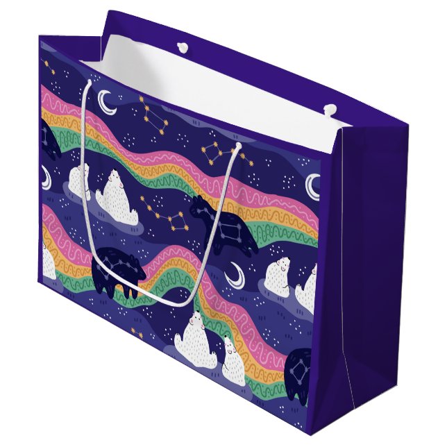 Grand Sac Cadeau Sacs-cadeaux Northern Lights (Devant Angle)