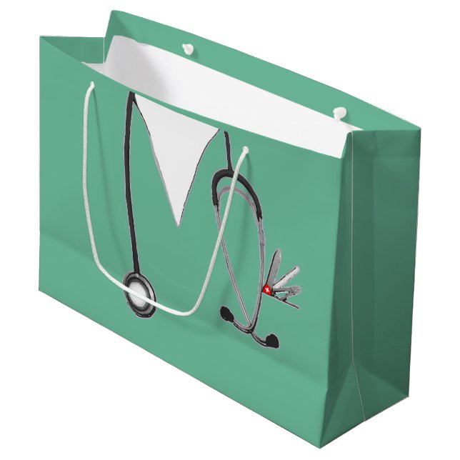 Grand Sac Cadeau Sacs-cadeaux pour l'infirmière ou le médecin (Devant Angle)