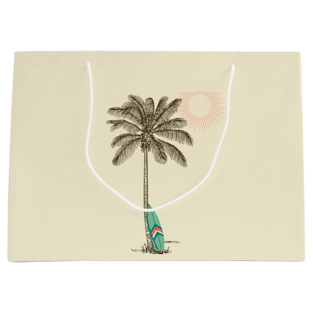 Grand Sac Cadeau Sacs-cadeaux Tropical Beach Party Palm Tree (Devant)