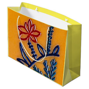 Grand Sac Cadeau Sacs-cadeaux Vintages à la fleur Mah Jongg