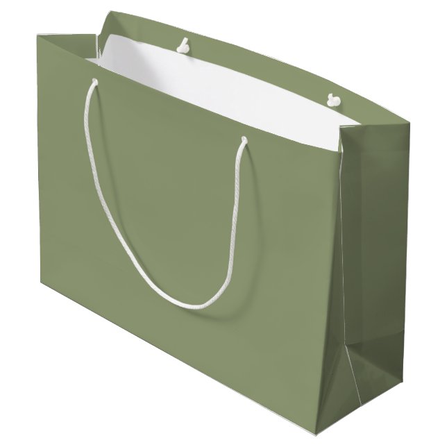 Grand Sac Cadeau Sage Vert Neutre Élégant Couleur uni (Dos Angle)
