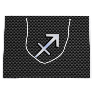 Grand Sac Cadeau Sagittarius SIGNE Zodiaque Style fibre de carbone