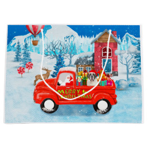 Grand Sac Cadeau Saint Bernard Chien Livraison de Noël Camion Neige