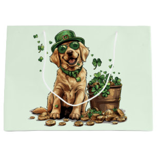 Grand Sac Cadeau Saint Patrick's Day Labrador Retriever Dog