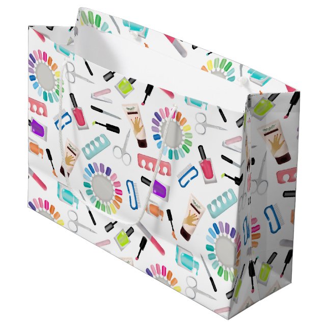 Grand Sac Cadeau Salon de beauté Manucure Pédicure Ongles  (Devant Angle)