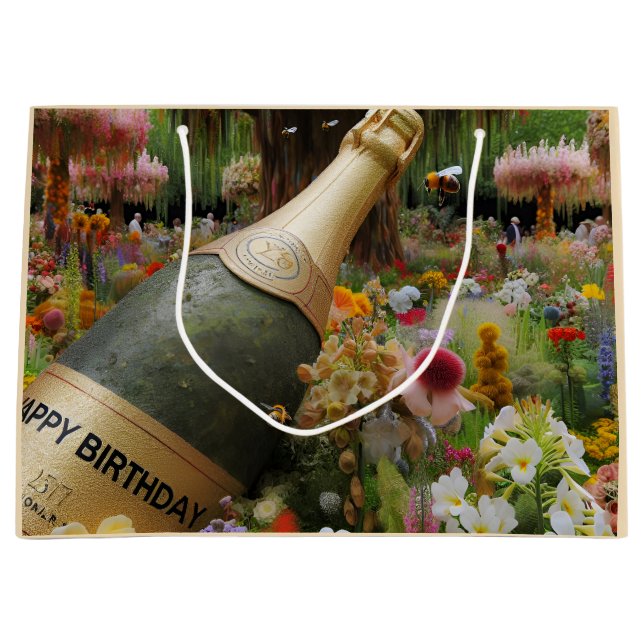 Grand Sac Cadeau Salutation d'anniversaire par Natasha Us (Devant)