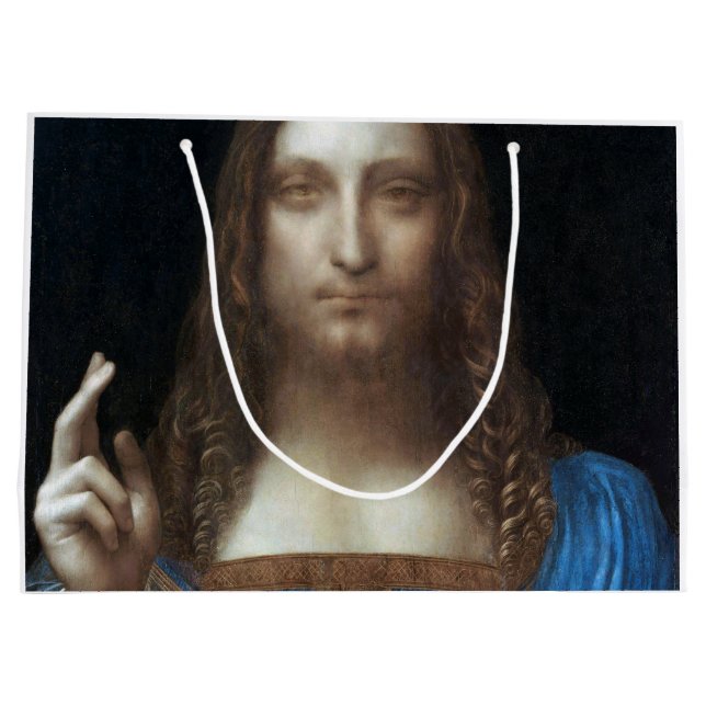 Grand Sac Cadeau Salvator Mundi, Jésus Christ, Léonard de Vinci (Dos)