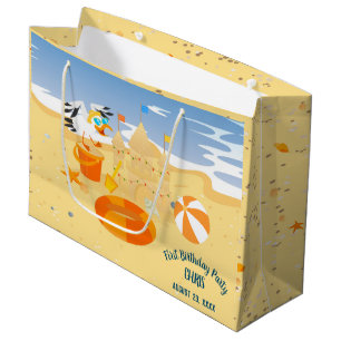 Grand Sac Cadeau Sand château plage amusant bébé garçon fête d'anni