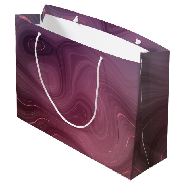 Grand Sac Cadeau Sangria Strata | Moody Pink and Purple Luxe Agate (Dos Angle)