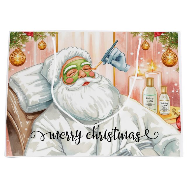 Grand Sac Cadeau Santa Claus Merry Christmas from California (Devant)