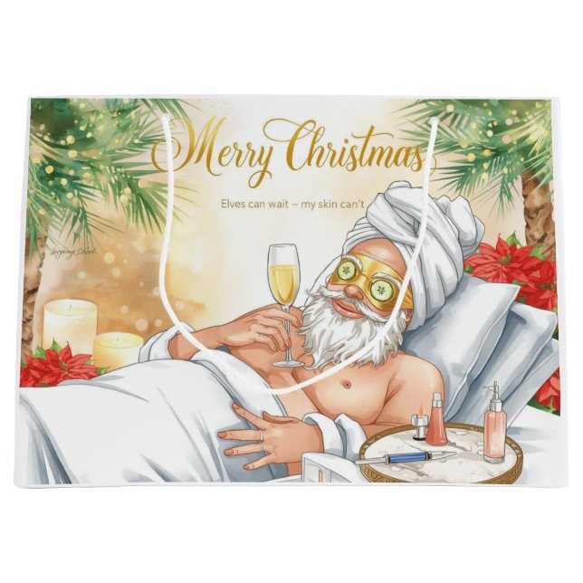 Grand Sac Cadeau Santa Claus Spa Cosmetic Christmas in California (Devant)
