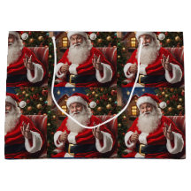 Santa Clause souriant et agitant