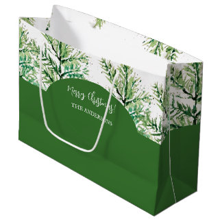 Grand Sac Cadeau Sapin de Noël Artistique Personnalisé
