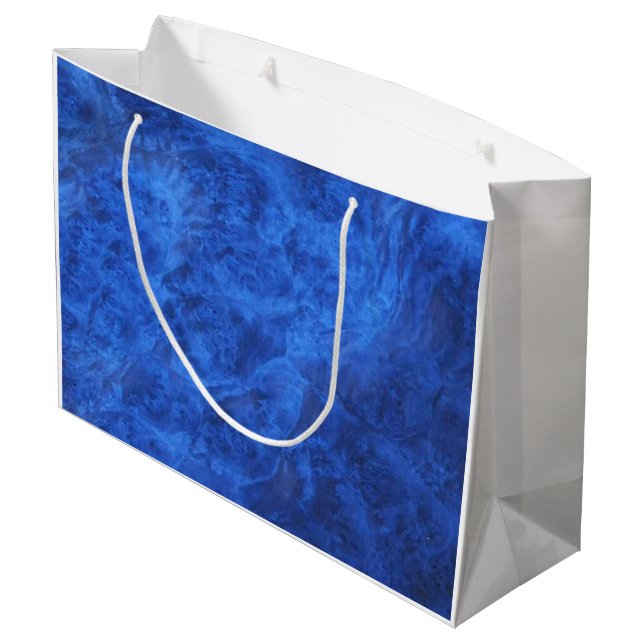 Grand Sac Cadeau Sapphire Blue Velvet (Dos Angle)