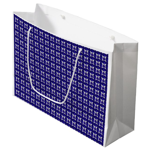 Grand Sac Cadeau Sapphire Diamond Art, Bleu (Devant Angle)