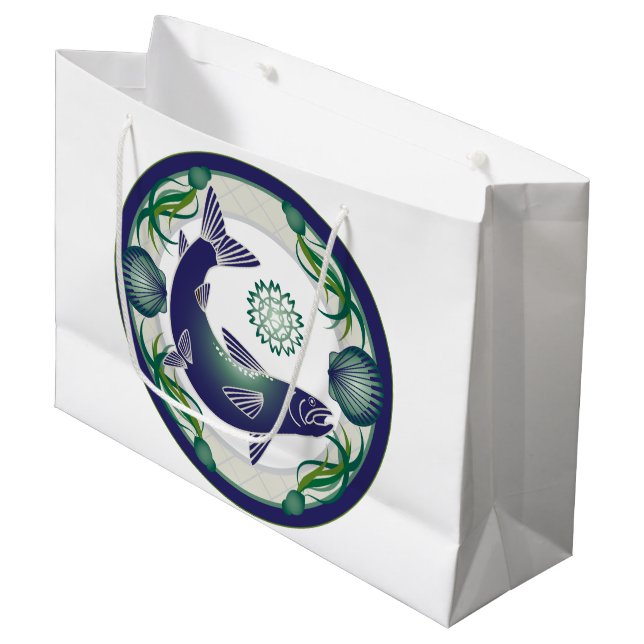 Grand sac cadeau saumon (Devant Angle)