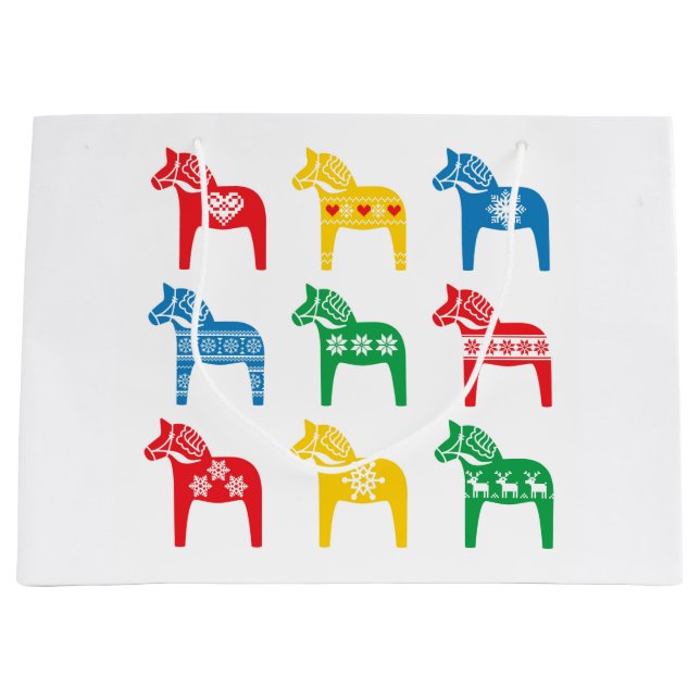 GRAND SAC CADEAU SCANDINAVIAN DALA HORSE GIFT BAG  (Devant)