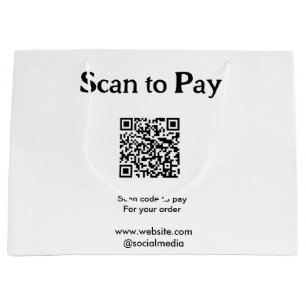 Grand Sac Cadeau Scanner pour payer la commande QR code ajouter sit