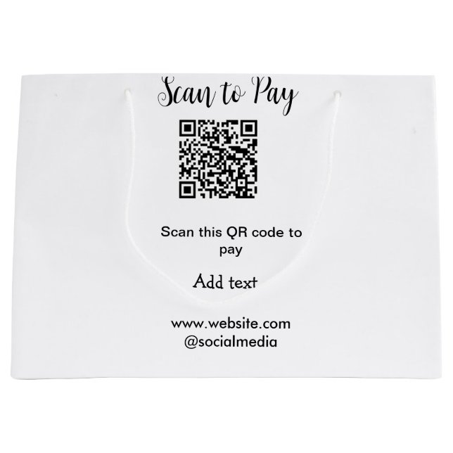 Grand Sac Cadeau Scanner pour payer scanner le code QR ajouter les  (Devant)