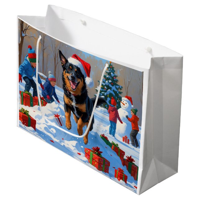 Grand Sac Cadeau Scène belge de Noël de Malinoi (Devant Angle)