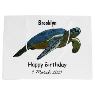 Grand Sac Cadeau Sea turtle cartoon
