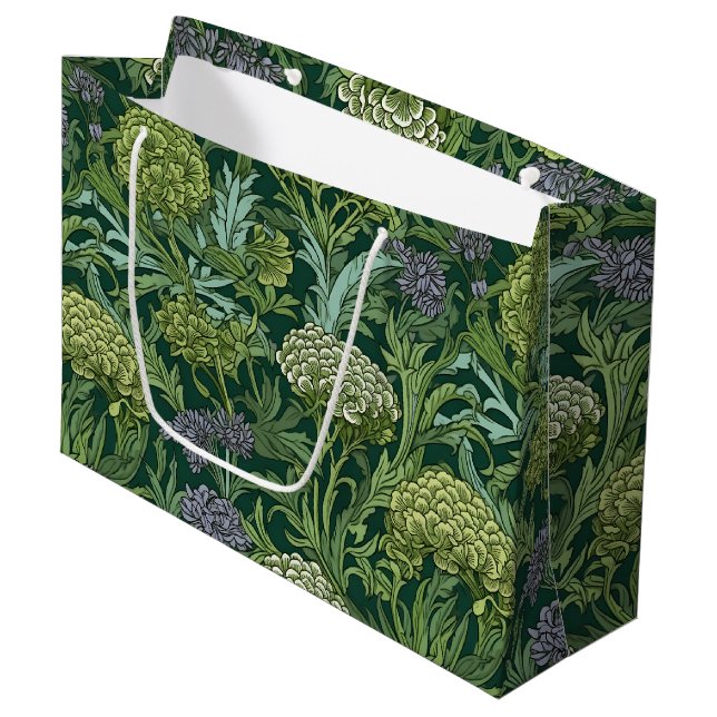 Grand Sac Cadeau Seamless William Morris style floral pattern (Devant Angle)