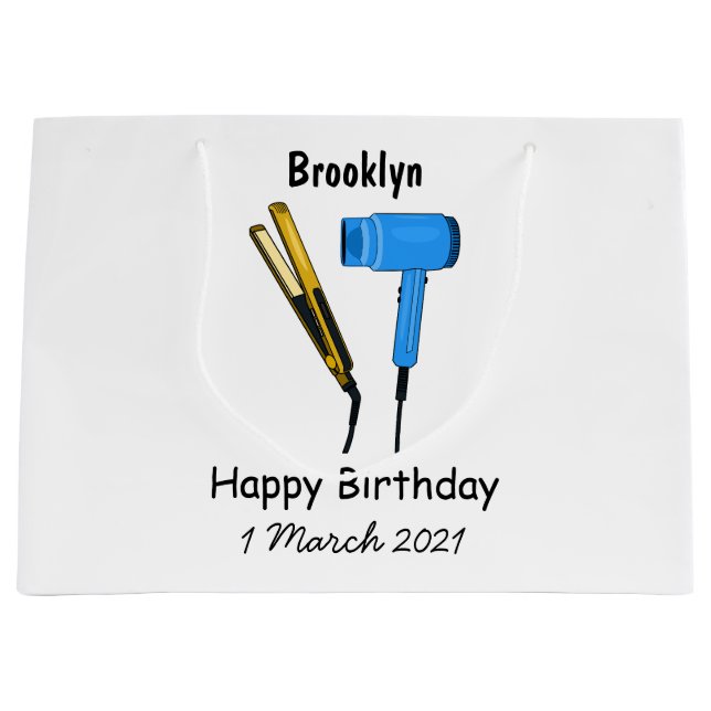 Grand Sac Cadeau Sèche-cheveux & lisseuse-cheveux illustration (Devant)