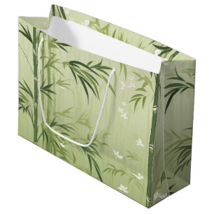 Grand Sac Cadeau Sérénité Fleur de Bambou Asiatique  (1)