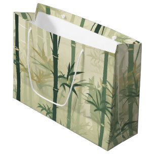 Grand Sac Cadeau Sérénité Fleur de Bambou Asiatique  (3)