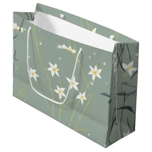 Grand Sac Cadeau Sérénité Fleur de Bambou Asiatique  (8)