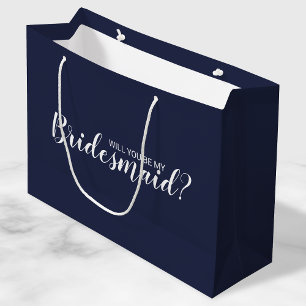Grand Sac Cadeau Serez-Vous Ma Femme D'Accueil ? Script moderne ble