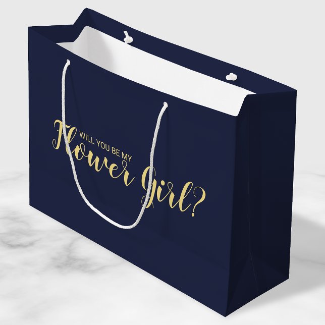 Grand Sac Cadeau Serez-Vous Ma Fille Fleur ? Proposition moderne (Créateur téléchargé)