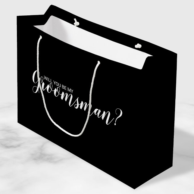 Grand Sac Cadeau Serez-Vous Mon Groomsman ? Proposition moderne (Créateur téléchargé)