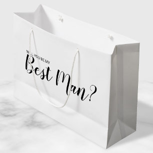 Grand Sac Cadeau Serez-Vous Mon Meilleur Homme ? Proposition modern