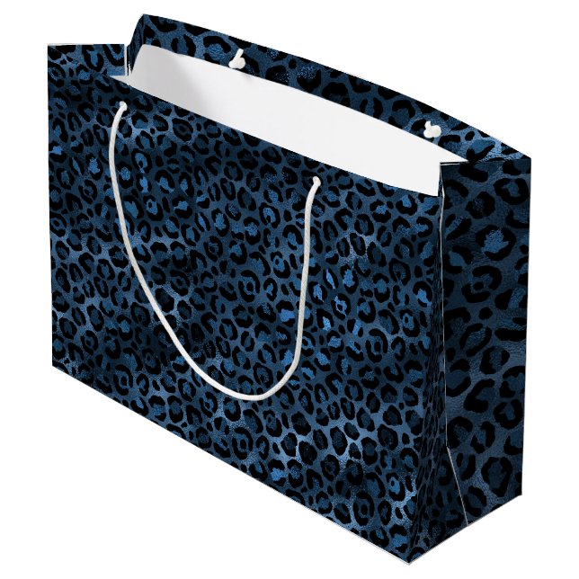 Grand Sac Cadeau Série Blue and Gold Leopard Design 3 (Dos Angle)