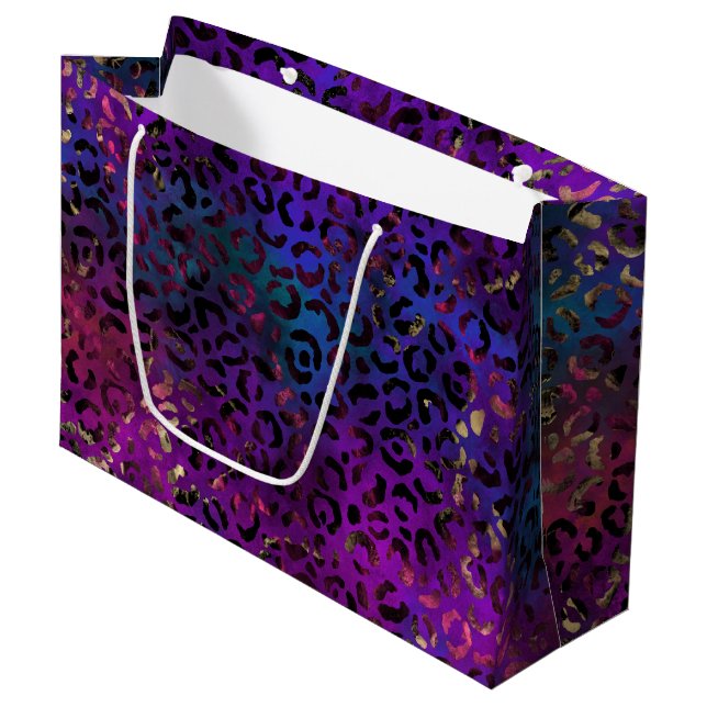 Grand Sac Cadeau Série de design peinture léopard 16  (Devant Angle)