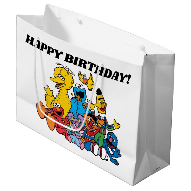 Grand Sac Cadeau Sesame Street Pals 1er anniversaire (Devant Angle)