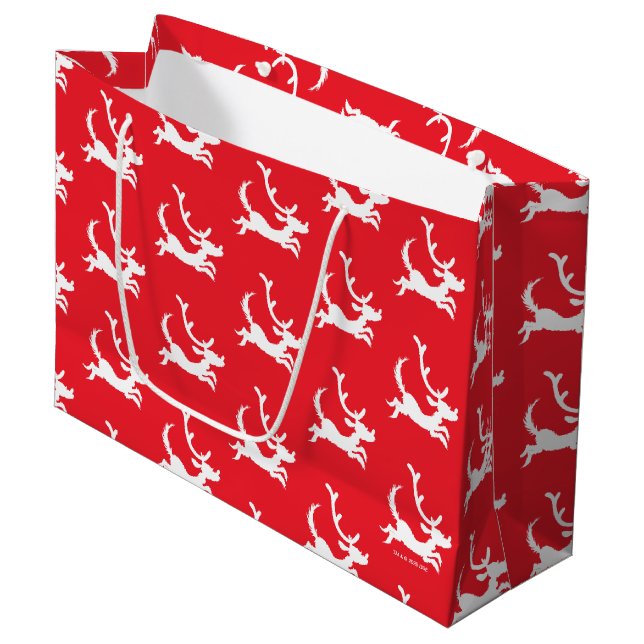 Grand Sac Cadeau Silhouette de Max le renne (Devant Angle)