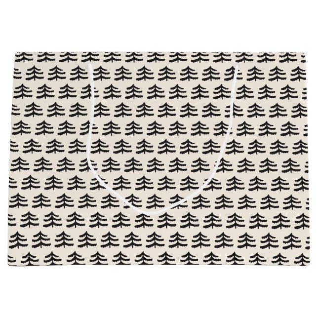 Grand Sac Cadeau Simple À feuillage persistant (Devant)