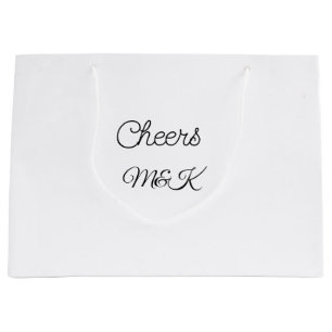 Grand Sac Cadeau Simple ajout de nom minimal applaudissements coupl