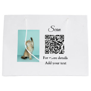 Grand Sac Cadeau Simple animal name details QR code add text photo