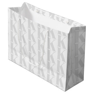 Grand Sac Cadeau Simple Arrière - plan blanc Monogramme d'entrepris