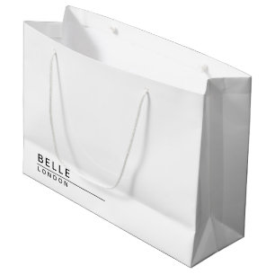 Grand Sac Cadeau Simple blanc moderne