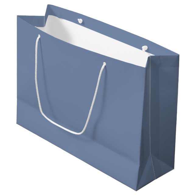 Grand Sac Cadeau Simple couleur uni bleu ardoise (Devant Angle)