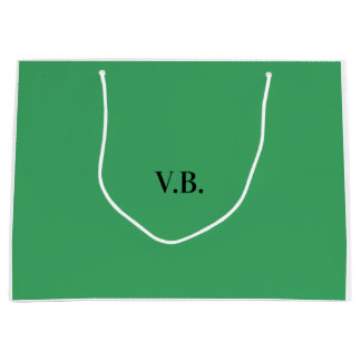 Grand Sac Cadeau Simple couleur unie ajouter nom texte monogramme 