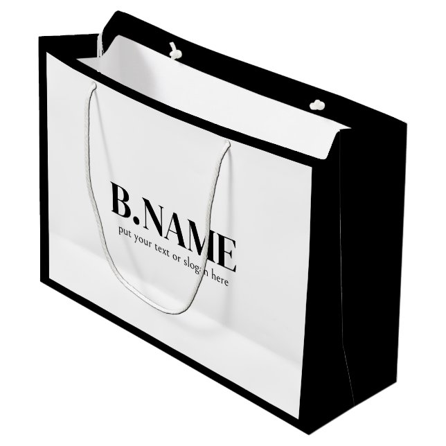Grand Sac Cadeau Simple Logo Personnalisé Entreprise Promotionnel M (Devant Angle)