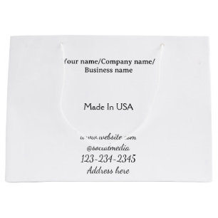 Grand Sac Cadeau simple minimal ajoutez votre logo/design ici entre